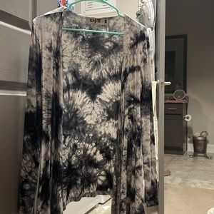 Black White Tie Dye Cardigan